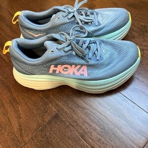 Bondi 8 Hoka Blue and Pink- Size 9B